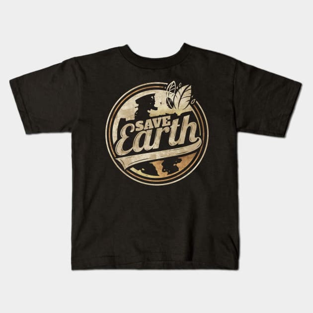 Logo Save Earth For Earth Day Kids T-Shirt by SinBle